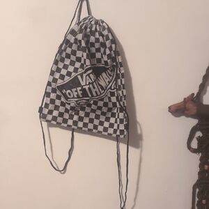 Vans Checkerboard Drawstring Bag - Black & White- Free With Bundles Of 5 Or More